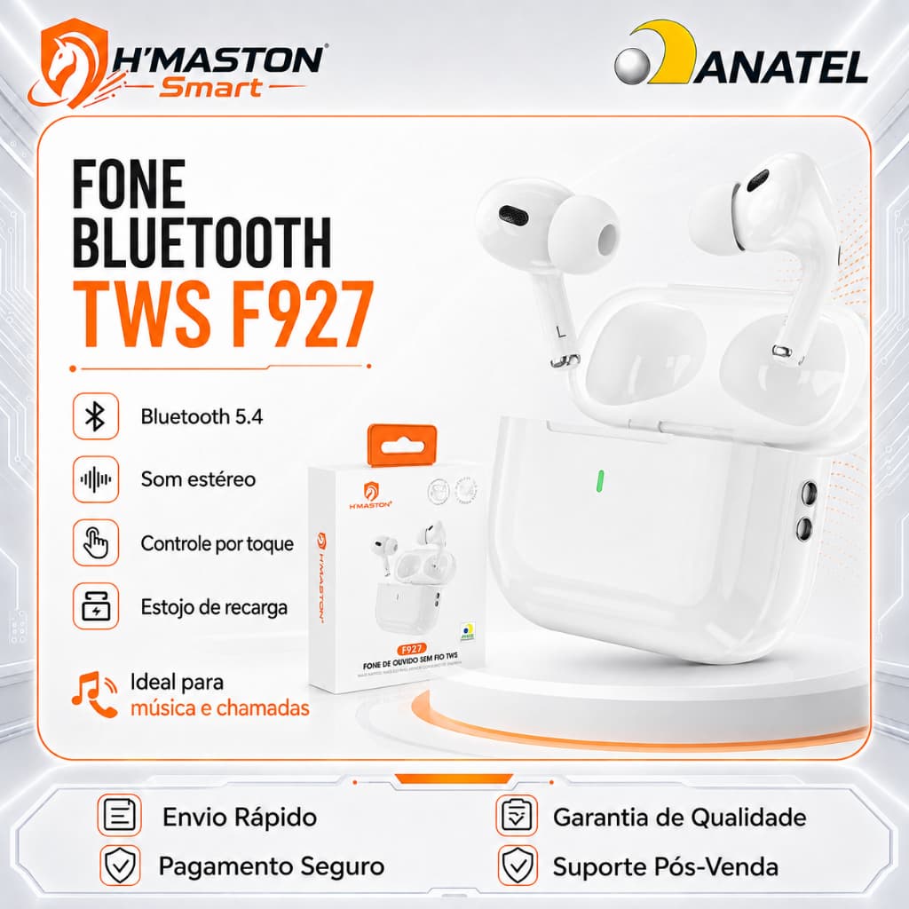 H’maston F927 Fone De Ouvido Bluetooth Sem Fio Fone Sem Fio Bluetooth Fone Bluetooth Sem Fio Fone De Ouvido Sem Fio