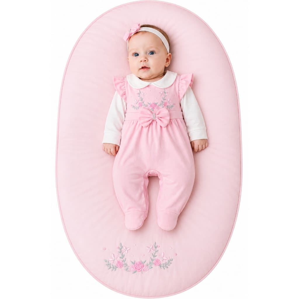 Saída Maternidade Menina Aurora Rosa 04 peças Roupa de Bebê Menina