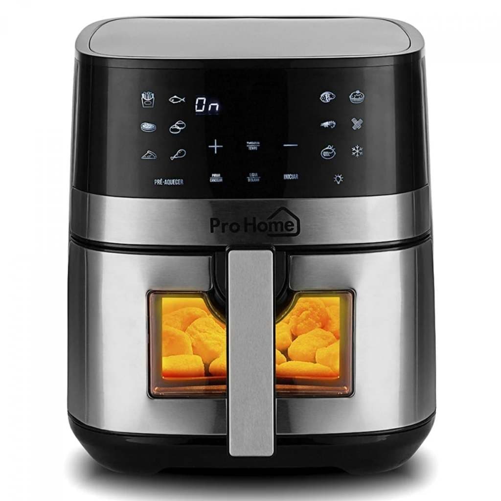 Fritadeira Elétrica Air Fryer Pro Home Classic PRO, 100% Digital, Com Visor, 6.5L, 110V, Preto e Inox, PH-AF-CP1500WS7LS