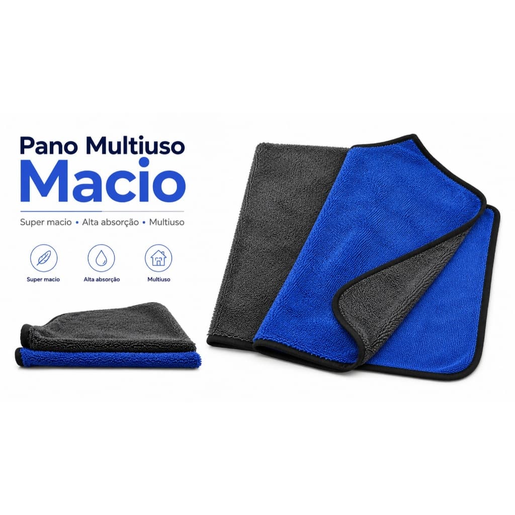 Kit Toalhas Panos Limpeza Carro Moto Limpar sem Arranhar Multiuso De Microfibra Macia Cozinha moveis 30x40