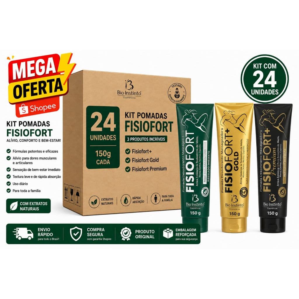 🔥 KIT FISIOFORT BIO INSTINTO –🌿 LINHA COMPLETA EM UM ÚNICO KIT