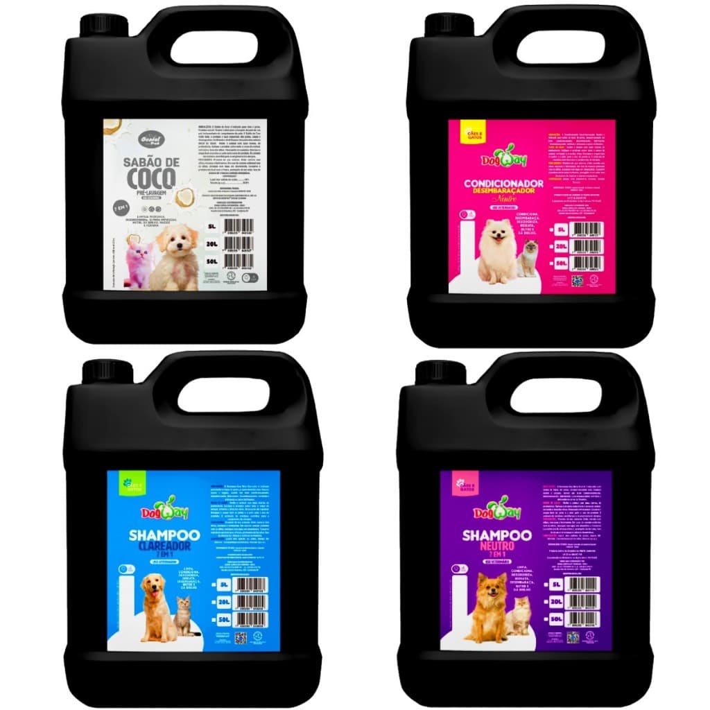Shampoo, Condicionador, Creme Hidratante Ou Pre Lavagem Para Cachorro E Gato Pet Shop - 5L (Escolha)