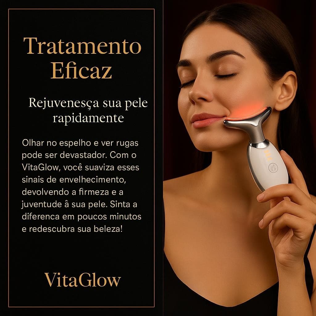 Massageador Facial LED Bivolt Anti-Idade Rejuvenescedor Portátil