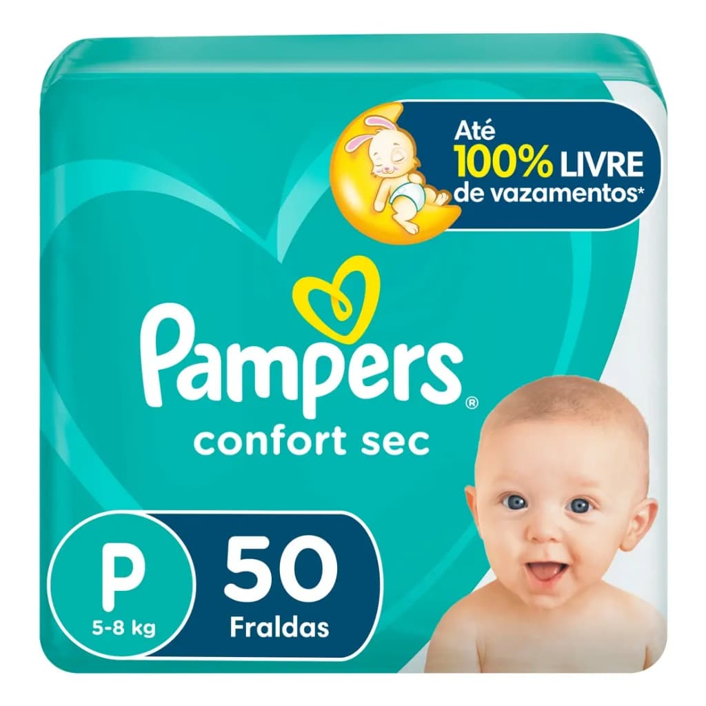 Fralda Pampers Confort Sec P 50 Unidades - fralda infantil