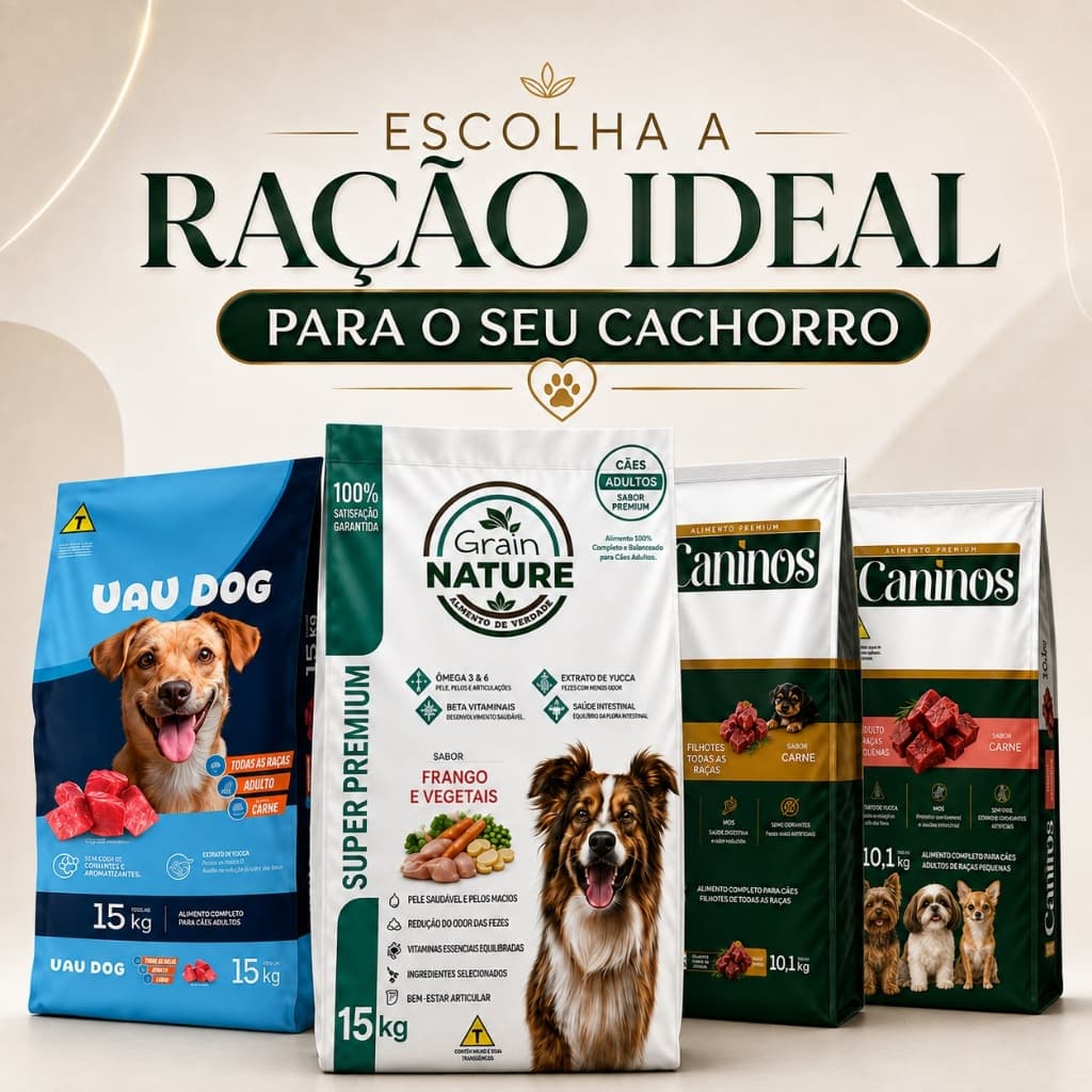 Ração 10Kg e 15Kg Para Cachorro Adulto Filhote Pequenas Raças