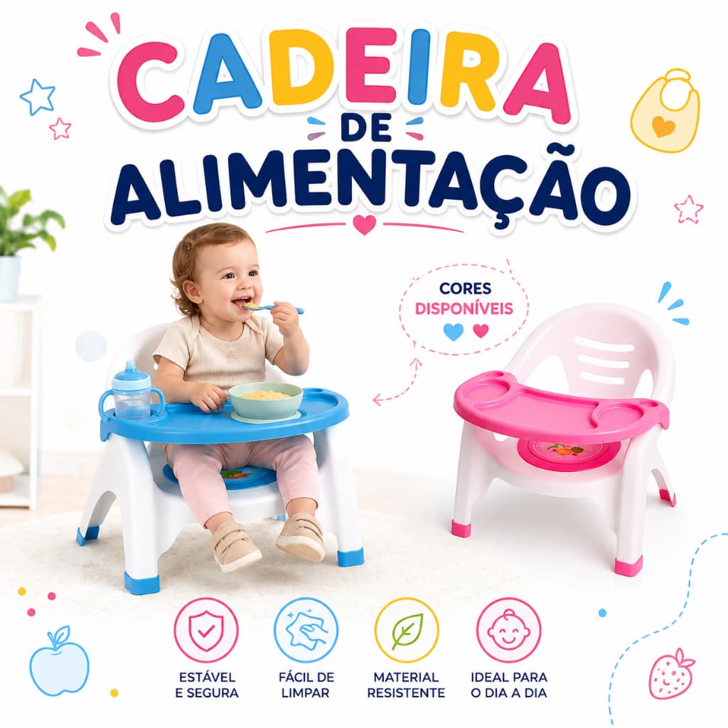 Poltrona de Alimentação Com Luz e Som Pais e Filhos Infantil Portátil Cadeira Refeição Para Bebê Com Bandeja Removível