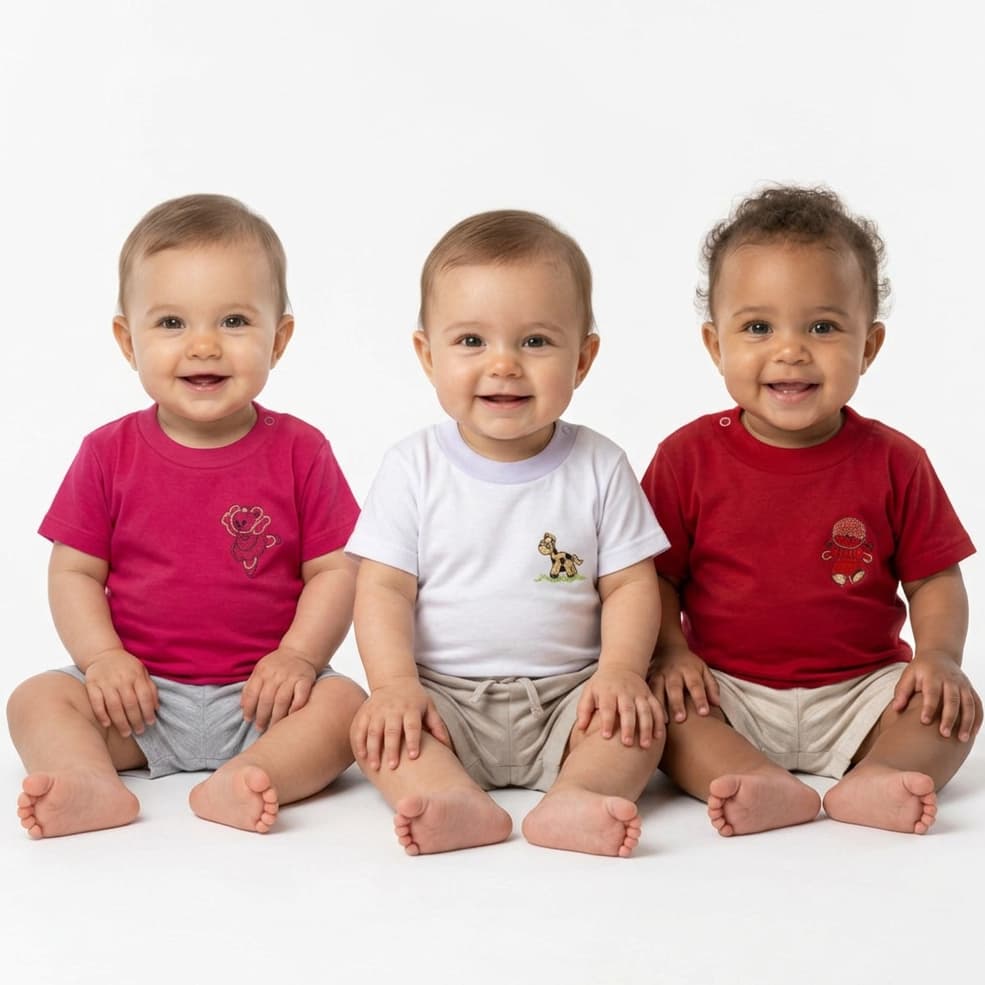 Kit 3 Camisetas Bebê Menina 100% Algodão Infantil Manga Curta Confortável Enxoval Promoção de Lançamento