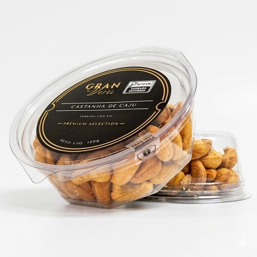 Castanha de Caju Torrada e Salgada Kit 3x Potes 120g (360g) - Lanche Saudável Snack de Nuts