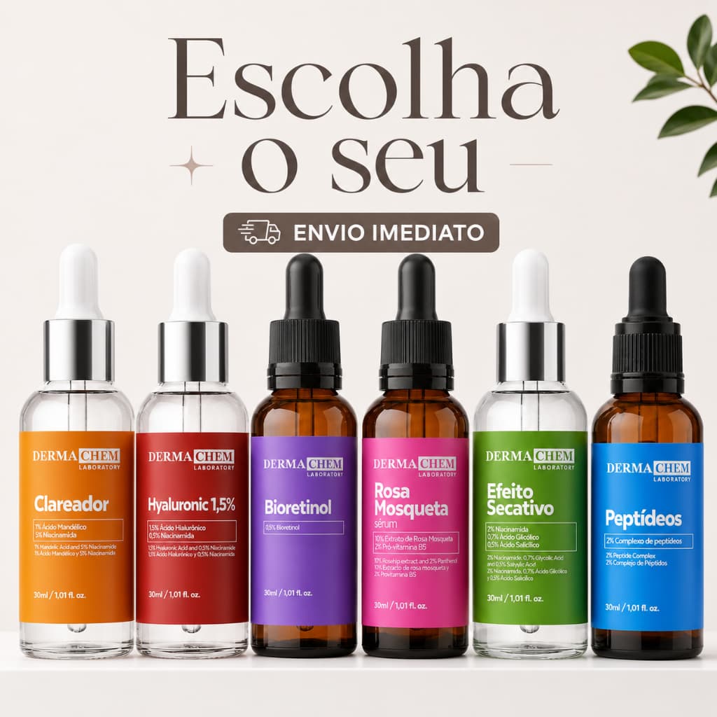 Sérum Alta Performance Dermachem Original Pele Seca, Oleosa, Anti-idade, Reduz Olheiras e Linhas de Expressão Clareador