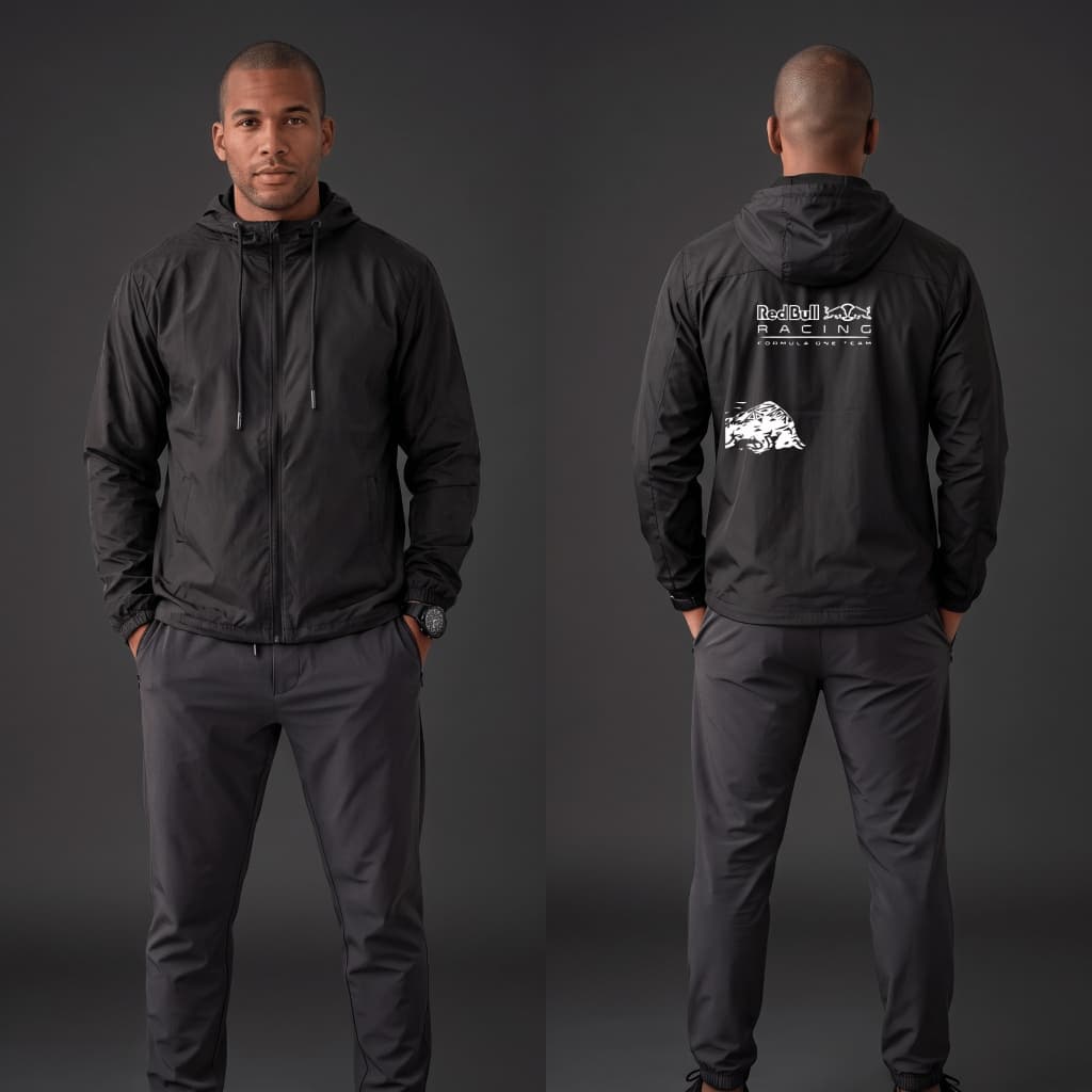 Jaqueta Corta-Vento Masculina Com Capuz, Bolso e Zíper Com Capuz, Bolso, Impermeável
