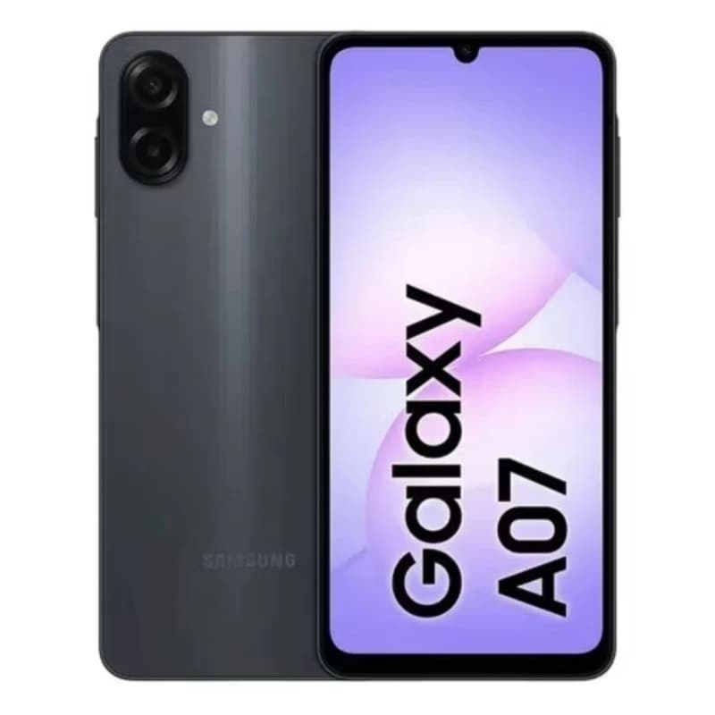 Celular Galaxy A07 Tela 6.7 128GB 4G 90Hz Câmera Dupla 50MP Preto Samsung + NF