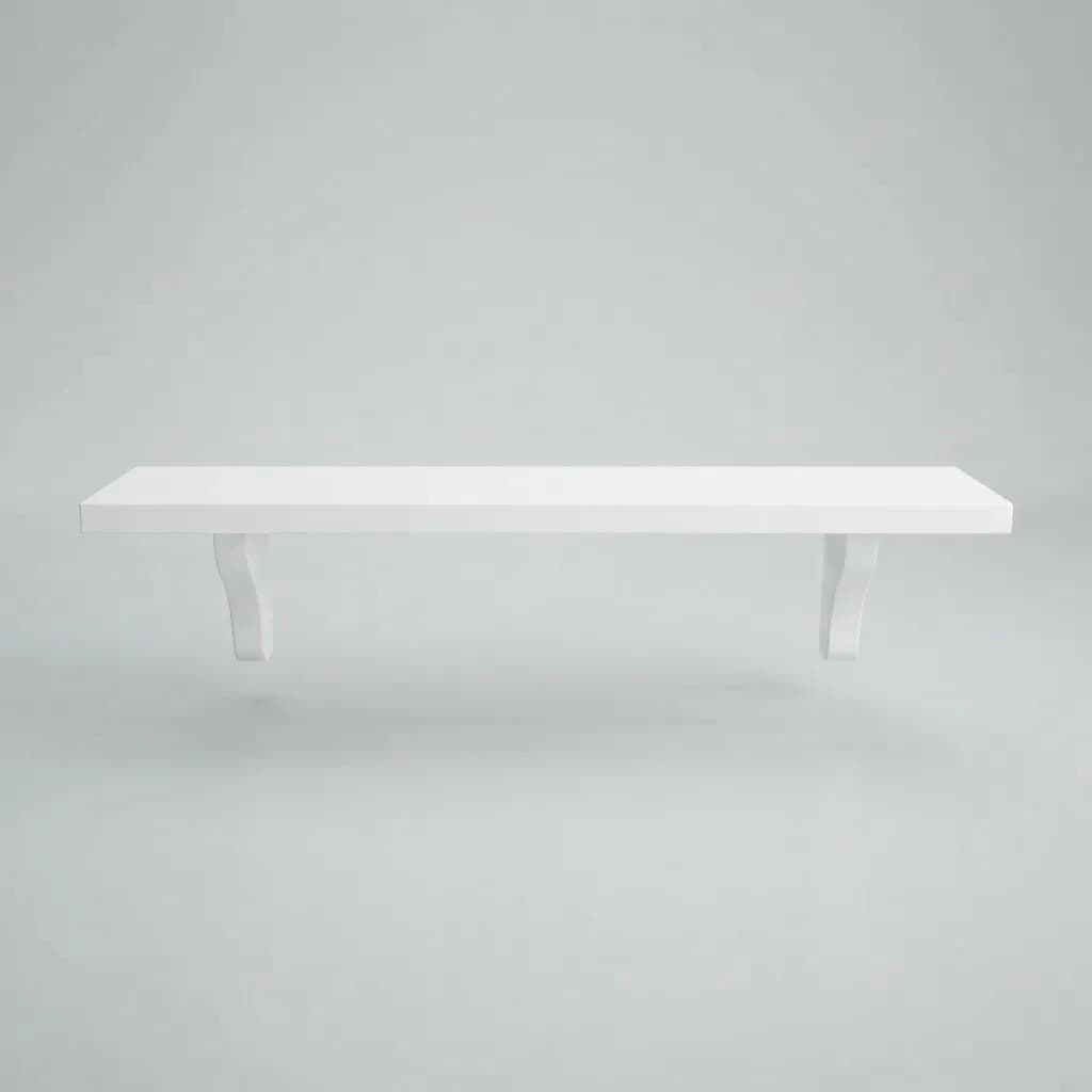 Prateleira Multiuso Branca Parede Sala 40x22cm Com Suporte