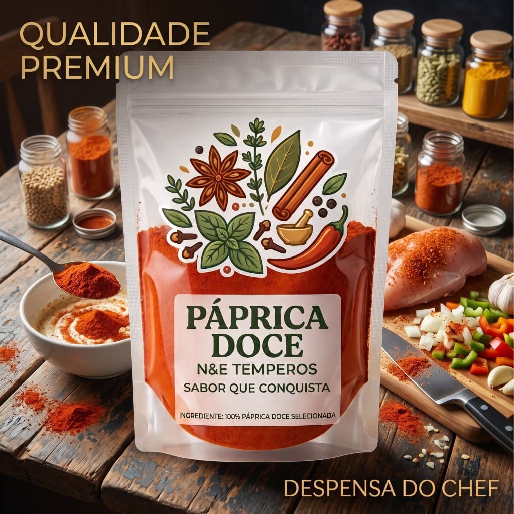 Páprica Doce N&E Temperos Sabor Intenso Qualidade Premium 1 KG - Envio Imediato