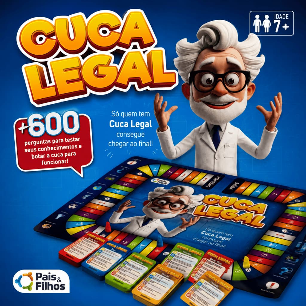 Jogo de Tabuleiro Cuca Legal +600 Perguntas para Família | Pais & Filhos