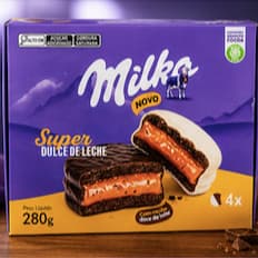 Milka Super Dulce de Leche 280g 4 Alfajores Chocolate Doce de Leite Importado
