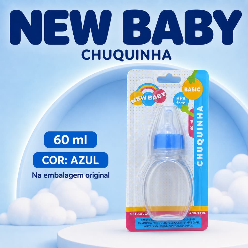 Chuquinha Bebê Recem Nascido Para Bebe Mamadeira 60ml Bico De Silicone Recém
