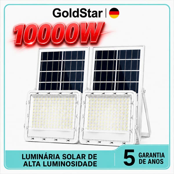 GoldStar 10000W lâmpada solar Led Refletor Externa Holofote Luminária Solar Luminaria Para Jardim