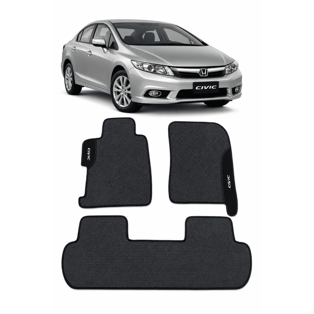 Jogo Tapete Automotivo Premium em PVC Motorista Passageiro Antiderrapante Civic Geração 9 CIVIC G9