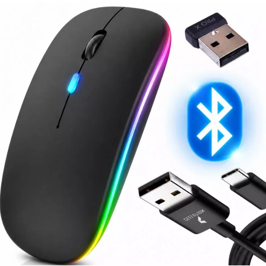 Mouse Sem Fio Recarregável - Conforto, Conectividade Sem Fio e Luzes RGB