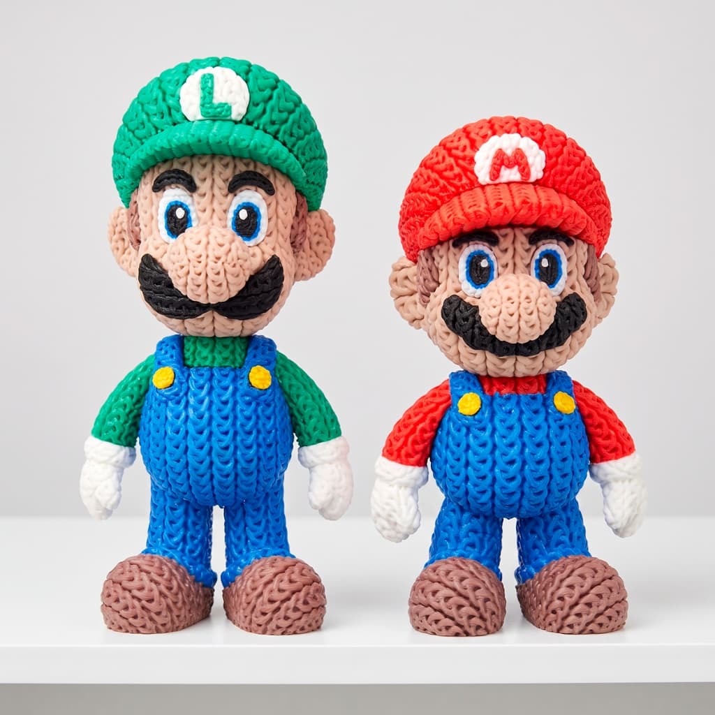 Bonecos Mario e Luigi 3D Colecionável Decoração Gamer Amigurumi Articulado
