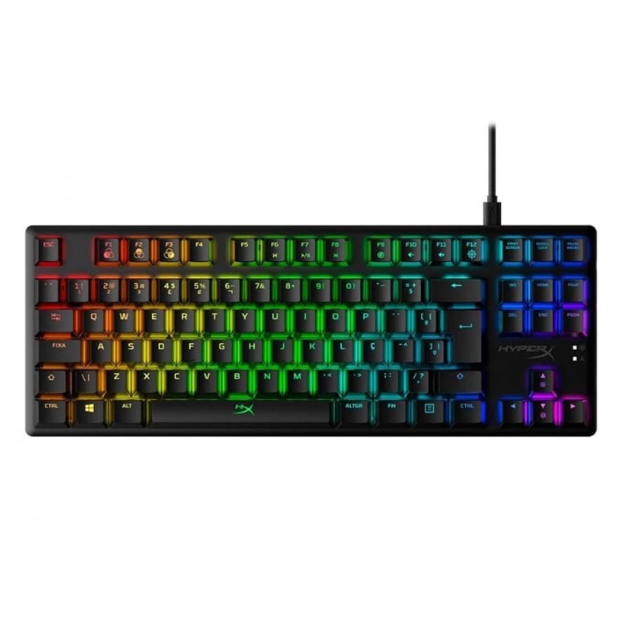 TECLADO MECANICO USB GAMER HYPERX ALLOY ORIGINS CORE TKL RGB SWITCH RED PRETO
