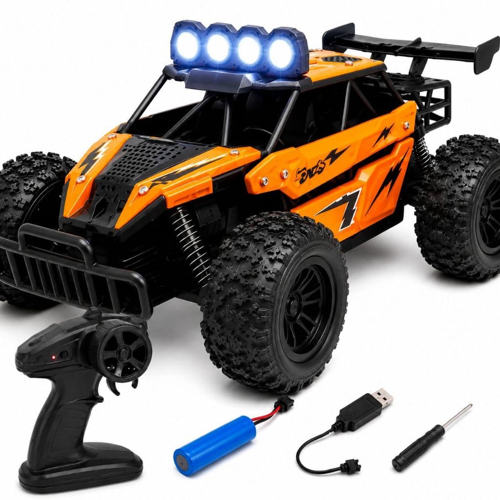 Carrinho de Controle Remoto 4x4 RC Profissional Off Road 2.4 GHz Buggy Grande Recarregável +20 km/h