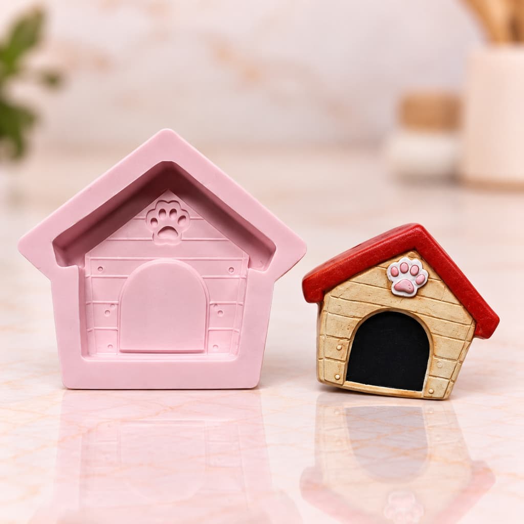 Molde de Silicone Casinha de Cachorro 6 cm – Casinha Pet para Biscuit e Artesanato