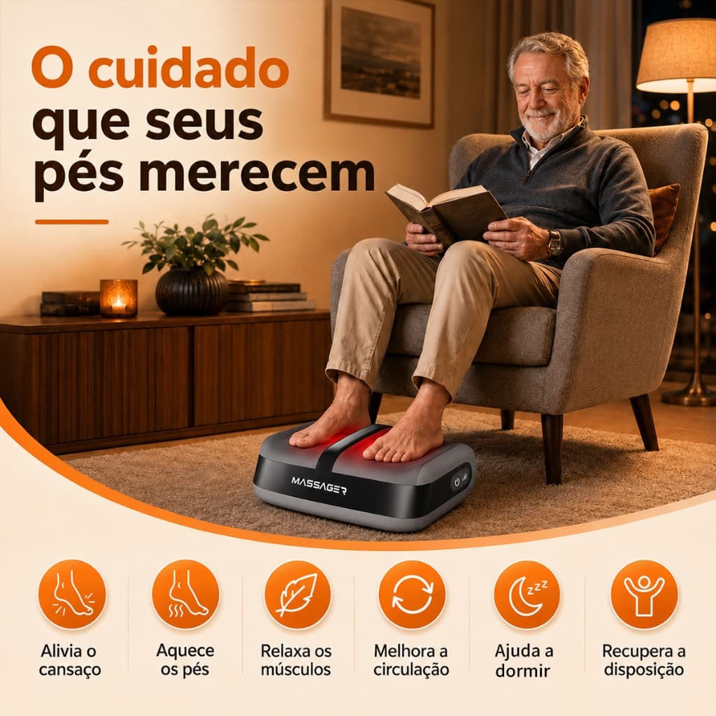 Massageador com Aquecimento,Alivia Cansaço Muscular,Presente para Idosos,Trabalhadores e Atletas