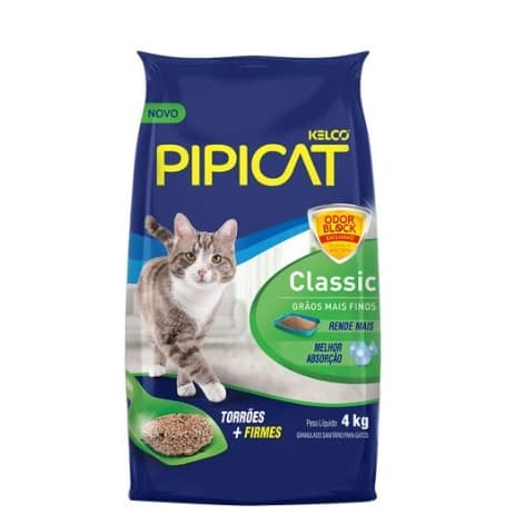 Areia Sanitária para Gatos Kelco Pipicat Classic 4kg - Controle de Odores e Conforto