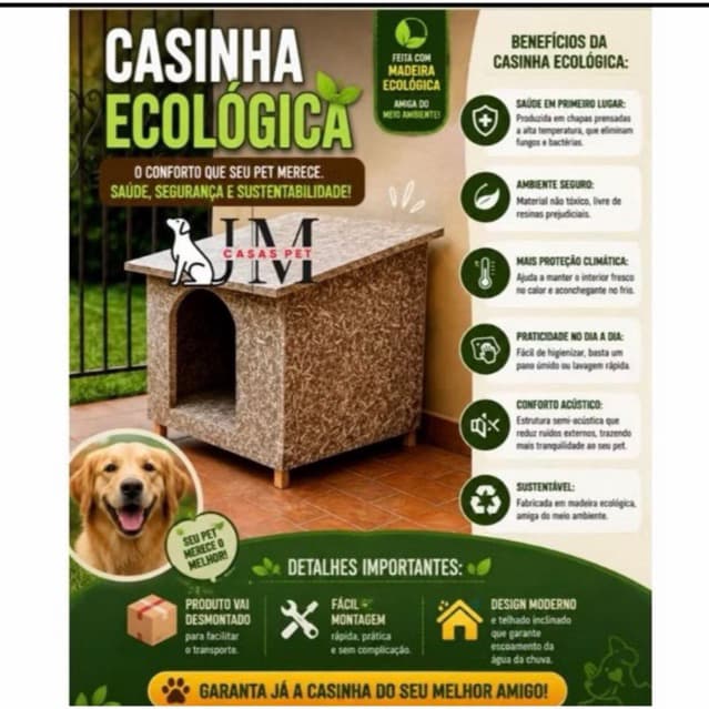 Casa Cachorro N6 e N7 Casinha Edícula Ecológica Para Cães Pet de medio e grande porte