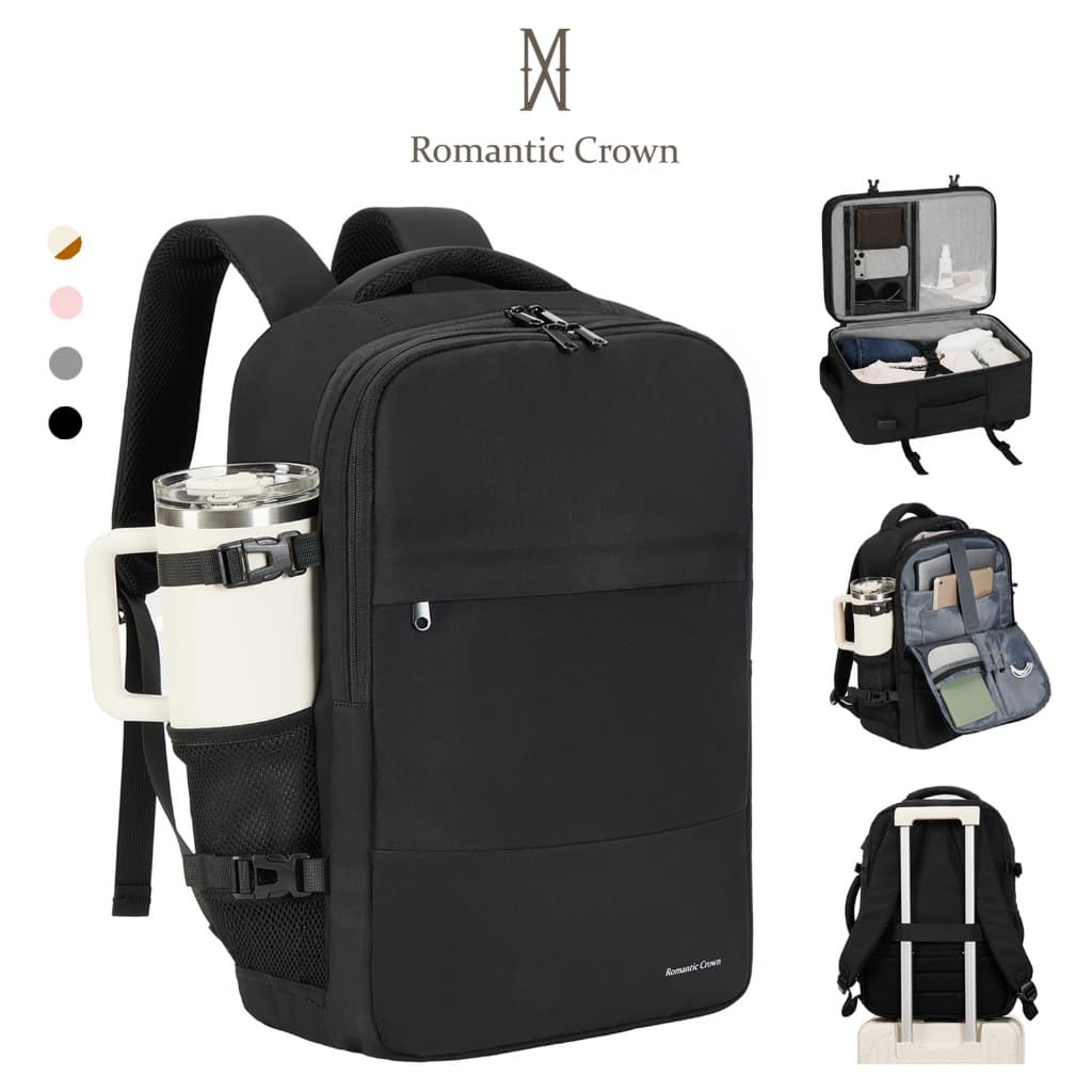 ROMANTIC CROWN Mochila Grande Viagem ,Luxo  Negócios Notebook,Executiva Reforçada ,Impermeável,USB,Escola Trabal,Present