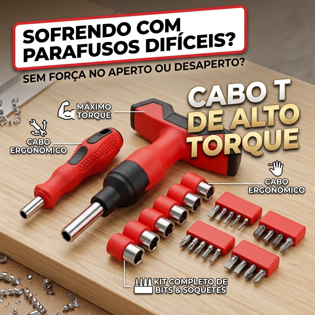 Jogo de chave ponteiras TOP RIO kit completo metal plástico vermelho preto ferramenta