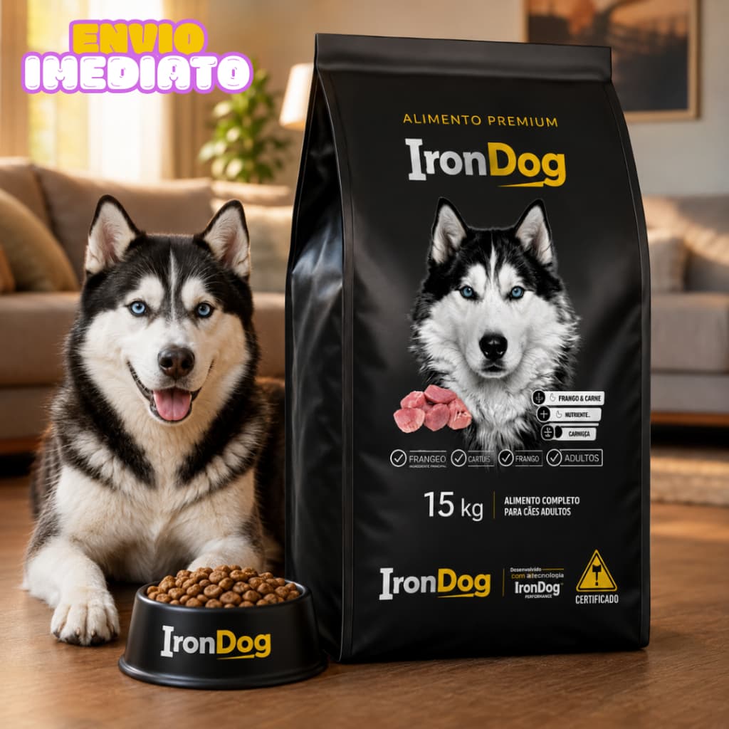 Ração P/cachorro Premium 15KG sabor carne Cães adultos Raça Média e Grande - Envio Imediato
