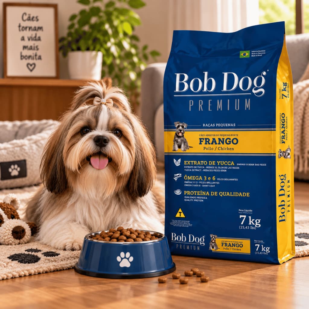 Ração Bob Dog Premium Raça Pequena Cachorro Sabor Frango 15kg 7kg Cães Adultos Oferta Envio Imediato