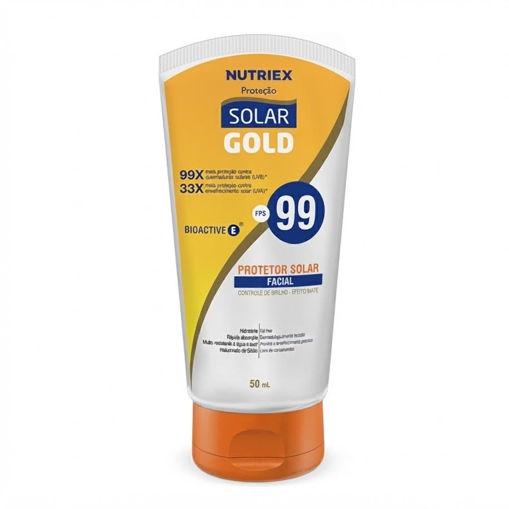 Protetor Solar Facial FPS 99 Toque Seco Proteção Diária 50ml Solar Gold