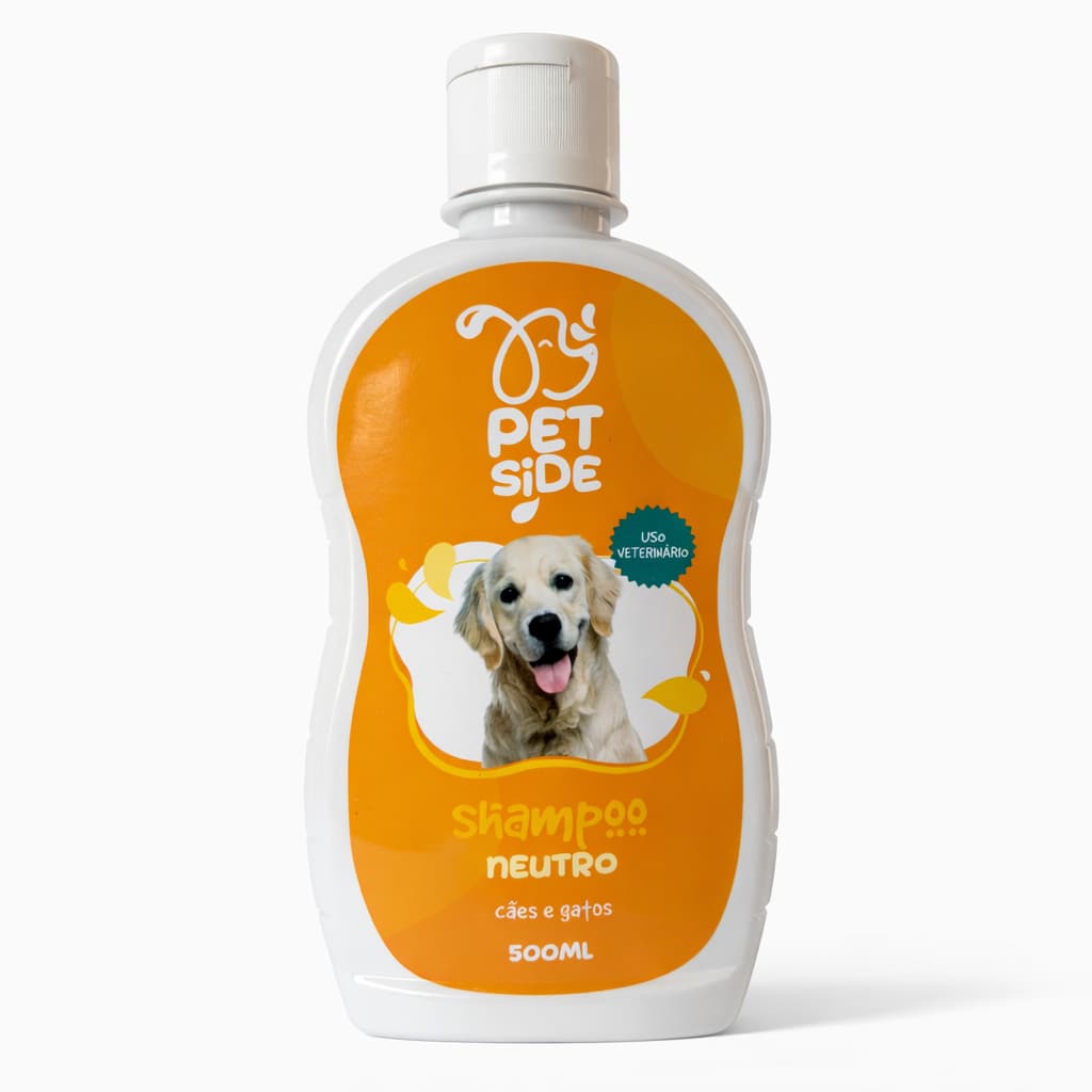 Shampoo Neutro para Cachorro Cães e Gatos Pet Side 500ml Aloe Vera e Camomila Banho Pet Petshop