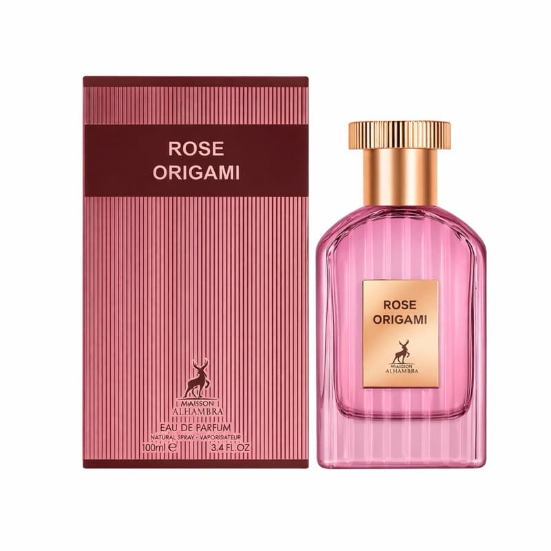 Perfume Rose Origami Maison Alhambra 100ml EDP Feminino Floral Rosado Elegante Importado Longa Duração