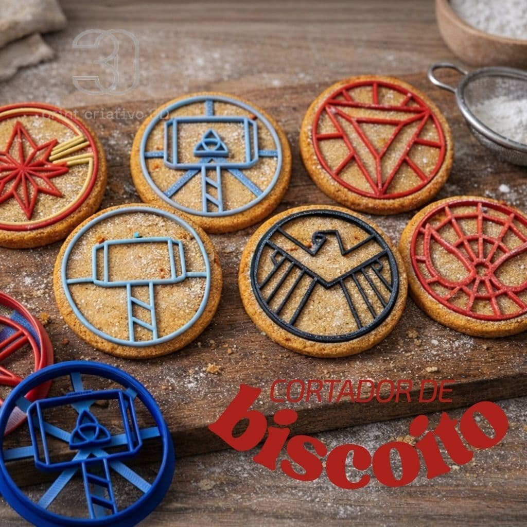 Kit 5 Cortadores Marvel – Biscoito, Pão e Massinha de Modelar
