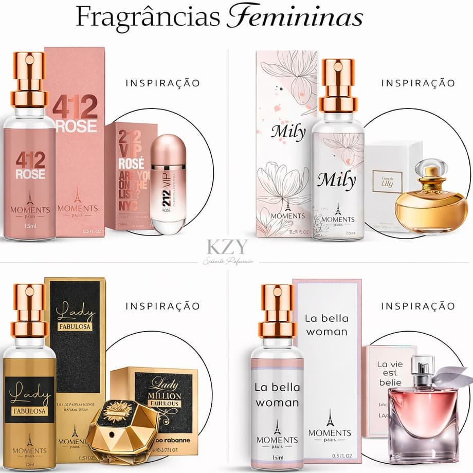 Perfume Importado Contratipo Feminino Fragrancia Eau de Parfum EDP 15ml Moments Paris Grife Luxo