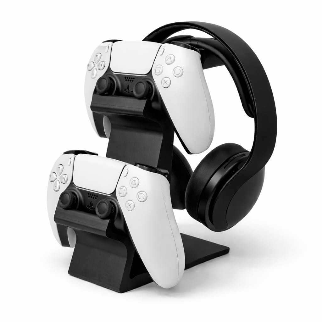Suporte base controle fone ps4 ps5 xbox video game console branco preto
