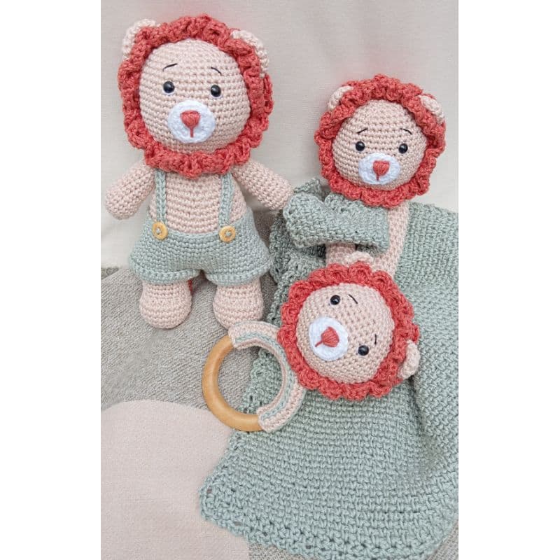 Kit Leão Baby Amigurumi Leãozinho em Crochê