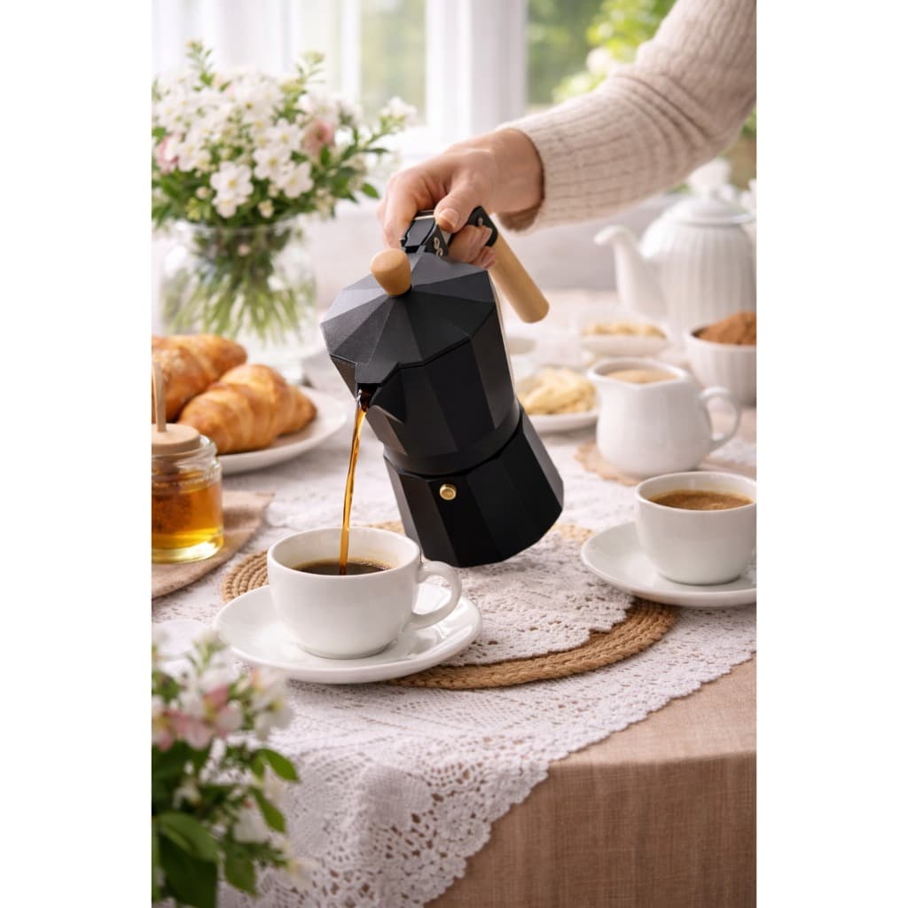 Chaleira Cafeteira Italiana Moka Clássica 6 Xícaras 300ml Prepara Café Expresso Estilo Resistente