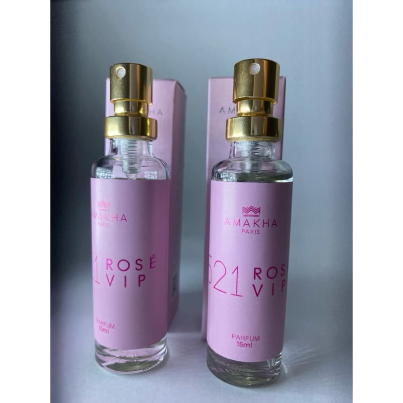 Kit 2 Perfumes Feminino 521 Rose Amakha Paris 15ml | Alta Fixação | Inspirado em Importados