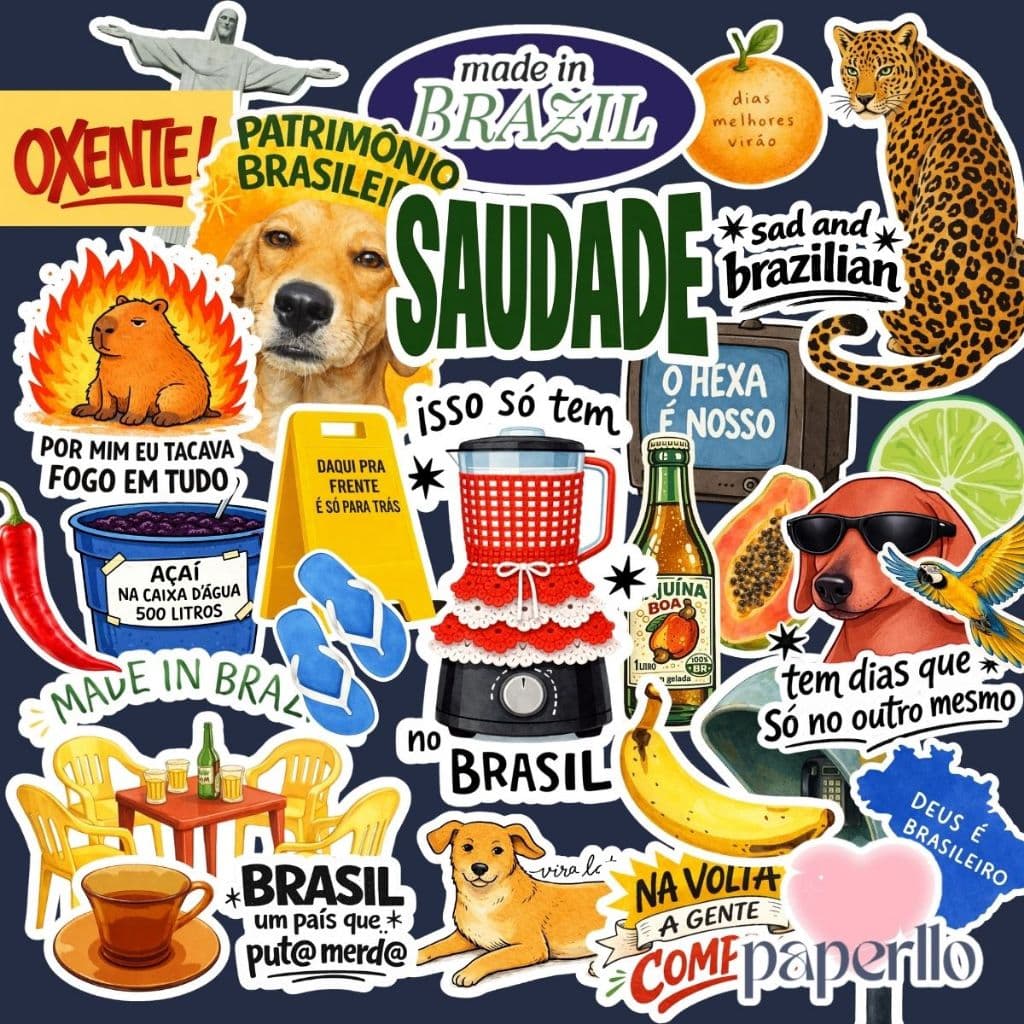 50 Adesivos Brasileiros À prova d'água Para Colagem e Personalização
