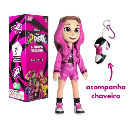 Boneca Emilly Vick Com Chaveiro 25cm Articulada E-commerce - Baby Brink