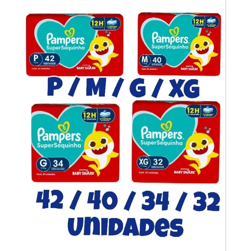 Fralda Pampers Super Sequinha P M G XG 1 Pacote