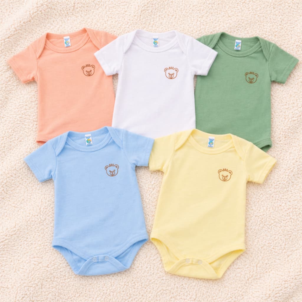 Body Bebê Manga Curta Estampado Kit 5 Menino Menina Confortável Várias Cores