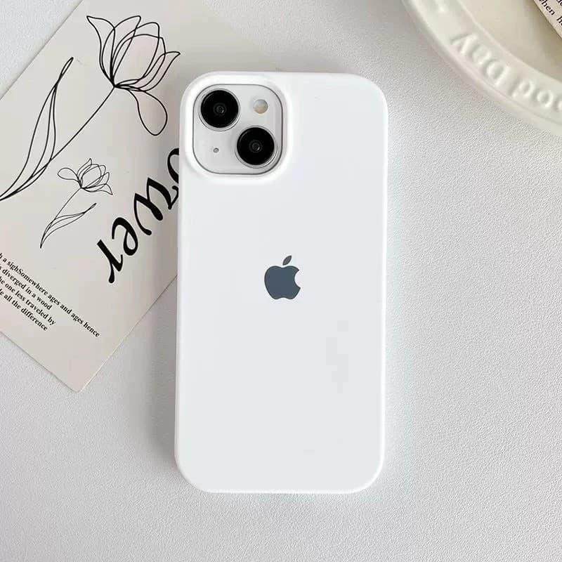 Capa Case Capinha Silicone Aveludada PRETO BRANCO Para IPhone XR/11/12/13/14/15/16/17 Pro Max Plus