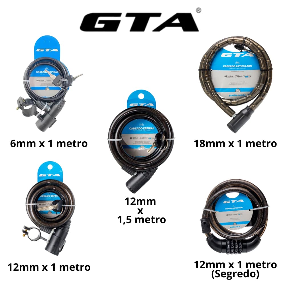 Cadeado GTA para Moto Bicicleta bike capacete portão varias medidas