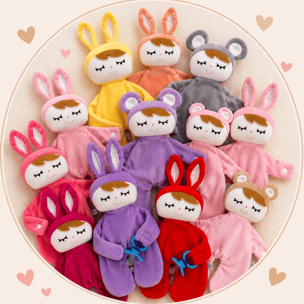 Naninha para Bebe em Plush - Dreamtoo Coala Urso Coelho Boneca Bonequinha Chupeta Prendedor